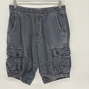 Vintage American Eagle Blue Cargo Shorts Drawstring Utility Hiking Y2K Men XS